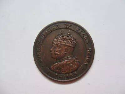 Great Britain George V 25 Years Of Reign Uniface Medal By Birks Ellis 1935 • $24.99