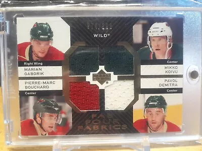 07-08 UD Series 2 Fab Four Fabrics #'d /100 WILD Gaborik/Koivu/Bouchard/Demitra • $30.67