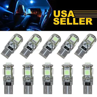 10x Ice Blue CANBUS T10 W5W 5050 5-SMD Car Auto LED Light Bulb Lamp 194 192 158 • $12.17