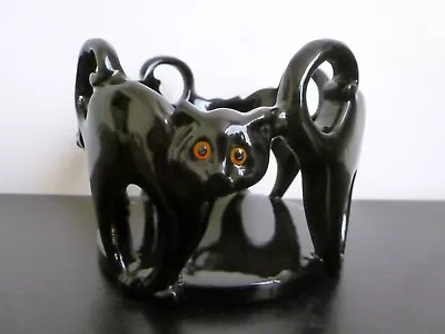 $18 • Buy Black Cat Yankee Candle Jar Holder Halloween Deco.
