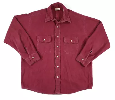 Vintage Five Brother Chamois Cloth Flannel Shirt Burgundy Men's L • $29.99