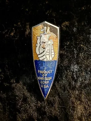 Vintage 1941 Plymouth Hood Emblem BadgeEnameled Chrysler CoupeDeLuxeSedan • $25