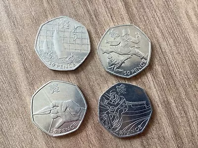 4 X Olympic 50p Coins - Sailing Taekwondo Archery & Cycling • £2.75