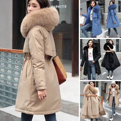 £29.99 • Buy UK Women's Parka Hooded Fleece Lined Winter Warm Coat Ladies Fur Jacket Outwear
