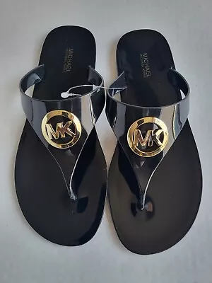 Michael Kors Women's Lillie Jelly Thong Sandals - Black Size 9 • $50
