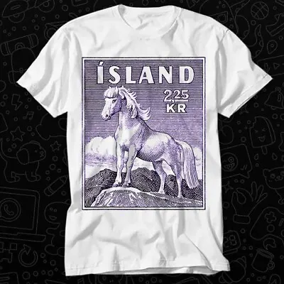 Vintage 1958 Icelandic Horse Postage Stamp T Shirt 592 • £6.35