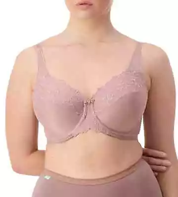 $46.95 • Buy TRIUMPH EMBROIDERED MINIMISER BRA Chocolate Mousse Sz 12-20 NEW