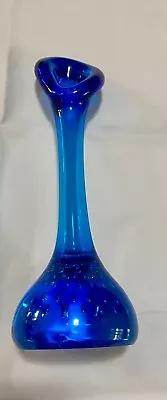 Aseda Cobalt Blue Glass Vase  22cm High Bulaconte Base Sweden Vintage • $45