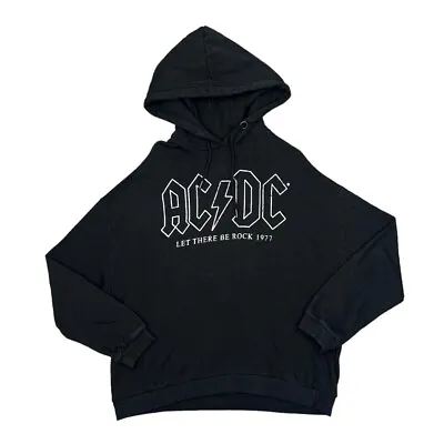 AC/DC  Let There Be Rock 1977  Hard Rock Band Graphic  Hoodie Women's Large • £13.60