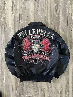 Vintage Pelle Pelle Marc Buchanan Platinum Diamonds Leather Jacket Sz 40 RARE • $599.99