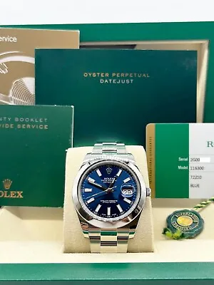 Rolex 116300 Datejust II 41 Blue Dial Stainless Steel Box Paper 2016 • $9295