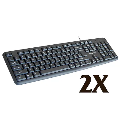 £15.99 • Buy 2XInfapower X203 Full Size Waterproof Wired Keyboard & Mouse Set Pc Mac & Laptop