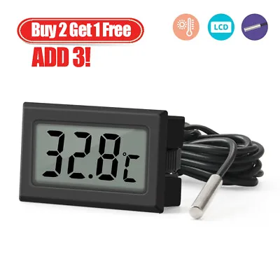 £3.25 • Buy Digital LCD Thermometer Temperature Meter Gauge With Waterproof Sensor Probe