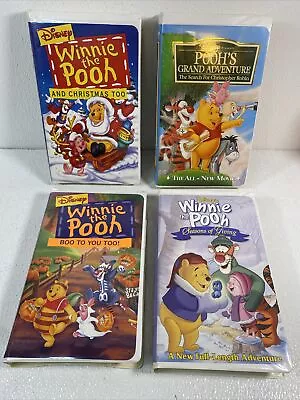 Lot Of Four Clamshell Disney Home Video ~ Winnie The Poo VHS Video Tapes • $31.49