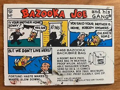 Vintage Bazooka Joe And His Gang 1975 Chewing Gum Trading Card Comics 18 Pcs. • $1.99