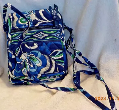 Vera Bradley Mini Hipster In Mediterranean Blue Pattern • $19