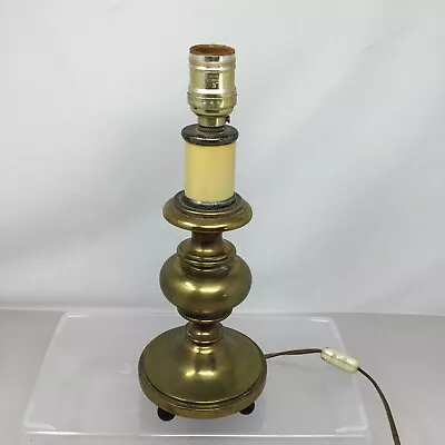 Leviton Solid Brass Table Lamp 12 ” Tall Made In The USA Vintage No Shade • $34.99