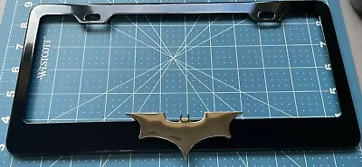 3D Batman Logo Black Powder Coated Stainless Steel License Plate Frame + Caps • $24.99