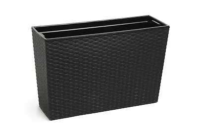 Tall Rattan Garden Flower Pot Rattan Planter Trough Plant Planter Case 56 Cm • £27.49