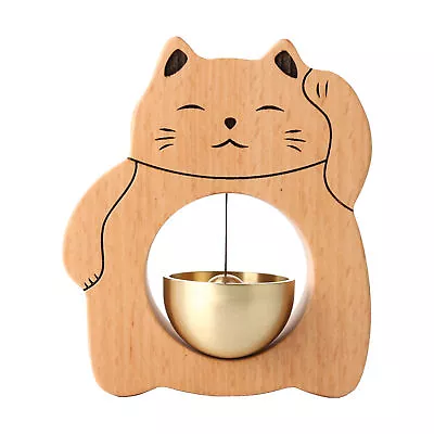 Lucky Cat Wooden Door Wind Chime Shop Entrance Coffee Copper Shopkeepers Opening • $47.58