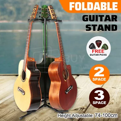 $33.99 • Buy 2 / 3 GUITAR STAND Guitar Bass Instrument Display Rack Holder Folding AU