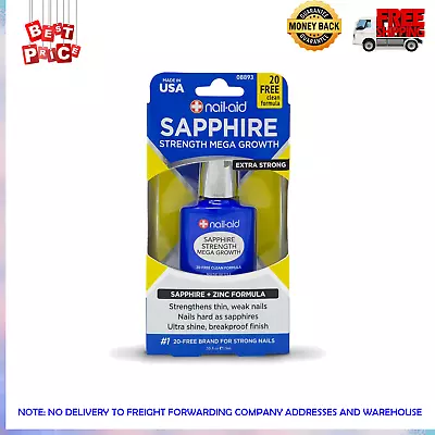 Nail-Aid Sapphire Strengthener & Mega Growth Treatment - Clear 0.55 Fl Oz • $6.28