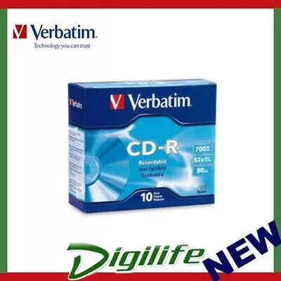 Verbatim CD-R 700MB 10Pk Slim Case 52x • $17.50