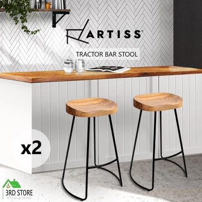 $130.50 • Buy Artiss 2 X Vintage Tractor Bar Stools Retro Bar Stool Industrial Chairs 65cm
