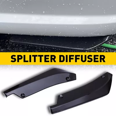 Universal Car Bumper Spats Rear Lip Splitter Canard Diffuser Spoiler Gloss Black • $26.93