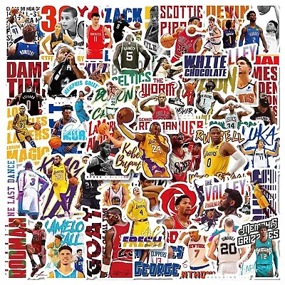 100 NBA Players Stickers Set MJ Kobe Basketball Decals Hydro Yeti Free Shipping! • $12.99