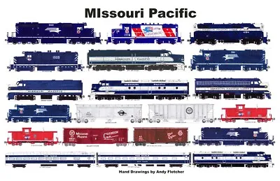 Missouri Pacific 11 X17  Railroad Laminated Placemat Andy Fletcher • $24.20