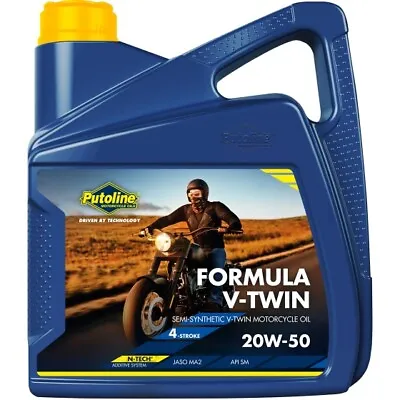 Putoline Formula V-Twin 20W/50 Semi Synthetic N-Tech Motorcycle Motorbike Oil 4L • £42.99