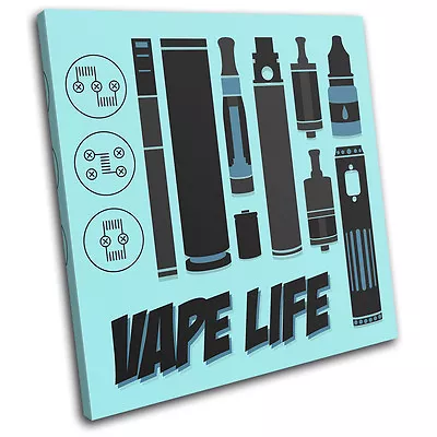 Vape Life Illustration SINGLE CANVAS WALL ART Picture Print • $93.49