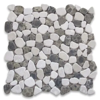 P67T Anti Slip Shower Floor Emperador Beige Marble Pebblestone Tile Tumbled • $18.99