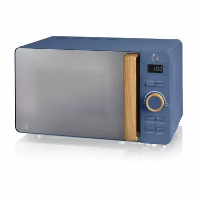 Swan Nordic Digital Microwave With LED Bulb 20L 800W Blue - SM22036LBLUN • £119.99