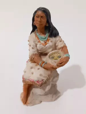 Castagna Native American Indian Squaw Holding Food Bowl Decorative Figure • £15