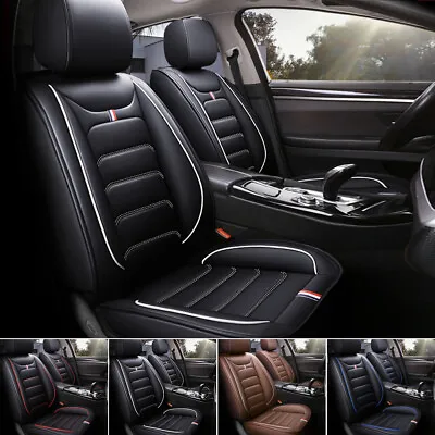$65.99 • Buy 8pc Luxury Leather Car Seat Covers Full Set Universal Interior Cushion Protector