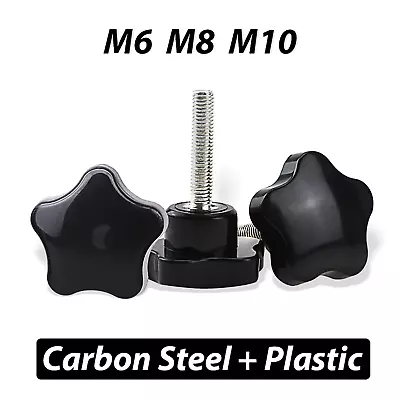 M6 M8 M10 Plastic Rosette Pentagram Star Thumb Screws Hand Grip Knob Bolts Male • £119.15