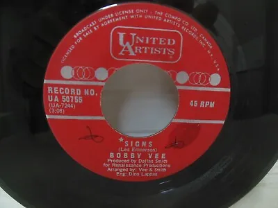 Rare BOBBY VEE Exc 45 Rpm SIGNS B/w SOMETHING TO SAY • $30.50