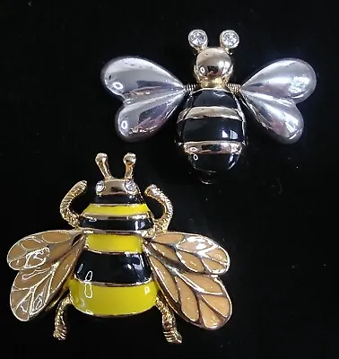 Vintage Fashion Jewelry Bee Brooches Pins Lot Of 2 • $11.54