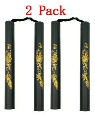 2 X Foam Nunchucks Dragon Pattern For Martial Art Karate Training 10'' - Black • $9.99