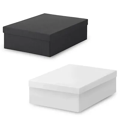 IKEA Storage Box With Lid For Accessories Paperboard Black And White • £9.99