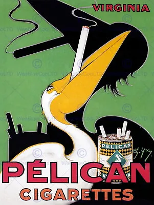 87195 PELICAN CIGARETTES VINTAGE SMOKING VINTAGE Decor Wall Print Poster • $45.95