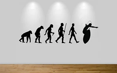 £5.99 • Buy Surfing Evolution Wall Sticker Decal Bedroom Wall Surfer Evolution