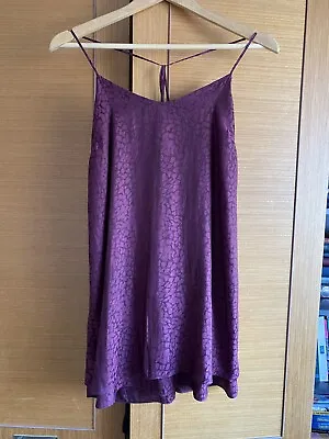 £2.75 • Buy TOPSHOP Purple Burgundy Animal Print Cami Strap Mini Dress UK 8