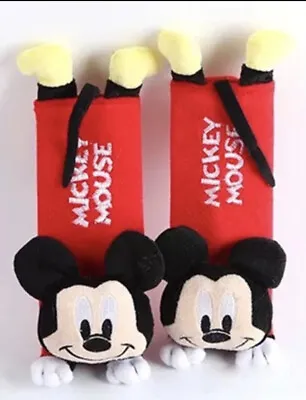 Disney Mickey Mouse Design Auto'n Car Seat Belt Cover-Plush Cushion 1 Set (2pcs) • $18.50