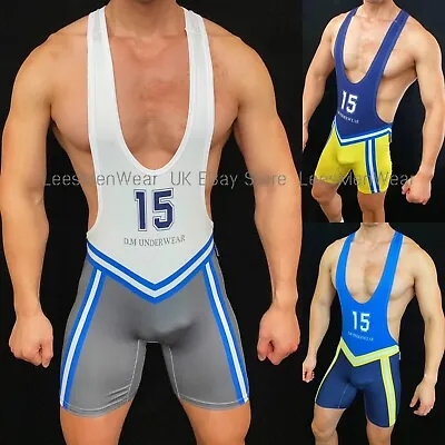 Men's Wrestling Singlet Jumpsuit Bodysuit Boxer Briefs Underwear • £16.99