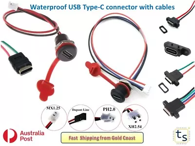 Waterproof USB Type-C Connector USB 3.1 PH2.0 DupontXh2.54 Mx1.25 • $6.95