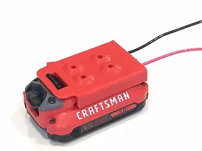 $12.99 • Buy Craftsman V20 Battery Power Mount Connector Adapter Holder Dock 12 Awg Wires 20v