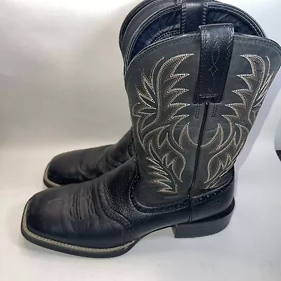 Ariat Western Square Toe Black Boots (9 D) (Style: 10016292) • $59.99